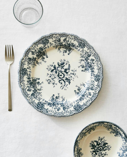 FLORAL EARTHENWARE DINNER PLATE